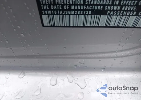 2016 Volkswagen Jetta 1.4T S z USA, uszkodzony, nr VIN 3VW167AJ3GM283730